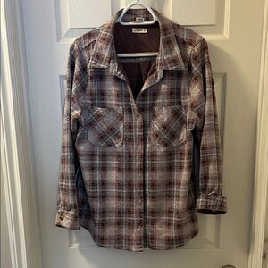 CiSono Maroon and White Plaid Shirt